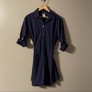 Tommy Bahama Button Down Knee Length Cotton Dress Roll Up Sleeves